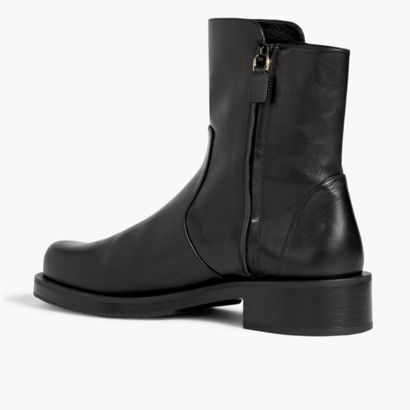 STUART WEITZMAN 5050 Bold ZIP ankle boots BLACK LEATHER 8 - Picture 3 of 7